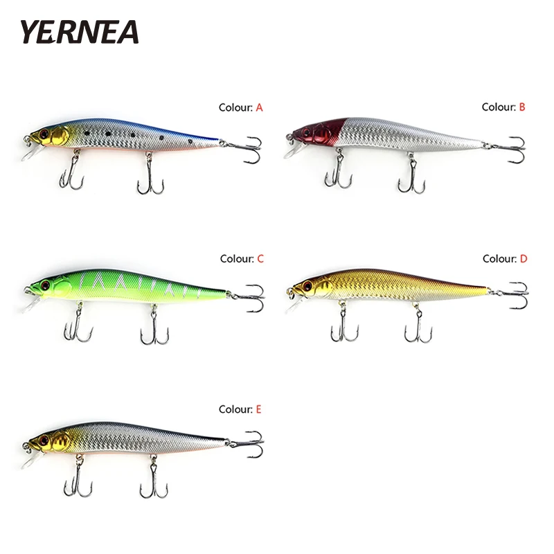 Yernea 1 шт. 14 см 22 4 г блесна рыболовные приманки 5 цветов воблеры 3D глаза