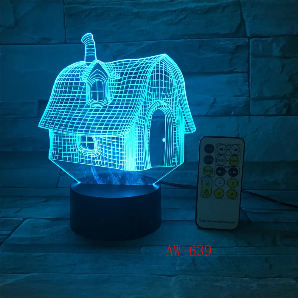 Мило гриб Форма LED 3D украшения светильники 7 Цвета USB настольная лампа в виде