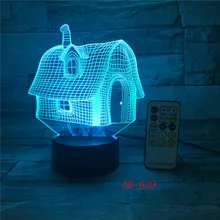 Мило гриб Форма LED 3D украшения светильники 7 Цвета USB настольная