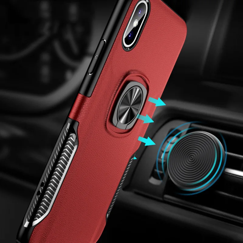 USLION Armor Phone Case for Huawei P30 Pro Lite Ring Holder Back Cover Shockproof Protection TPU + PC Cases Coque |