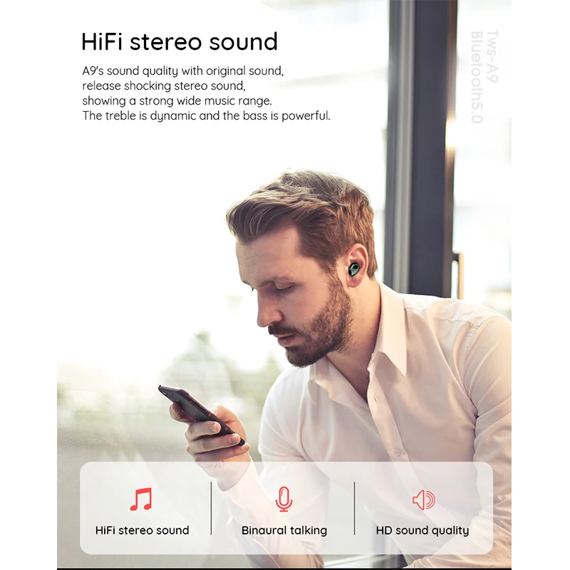 CLAITE A9 без потерь Hi Fi bluetooth 5 0 наушники IPX7 Водонепроницаемый металлические