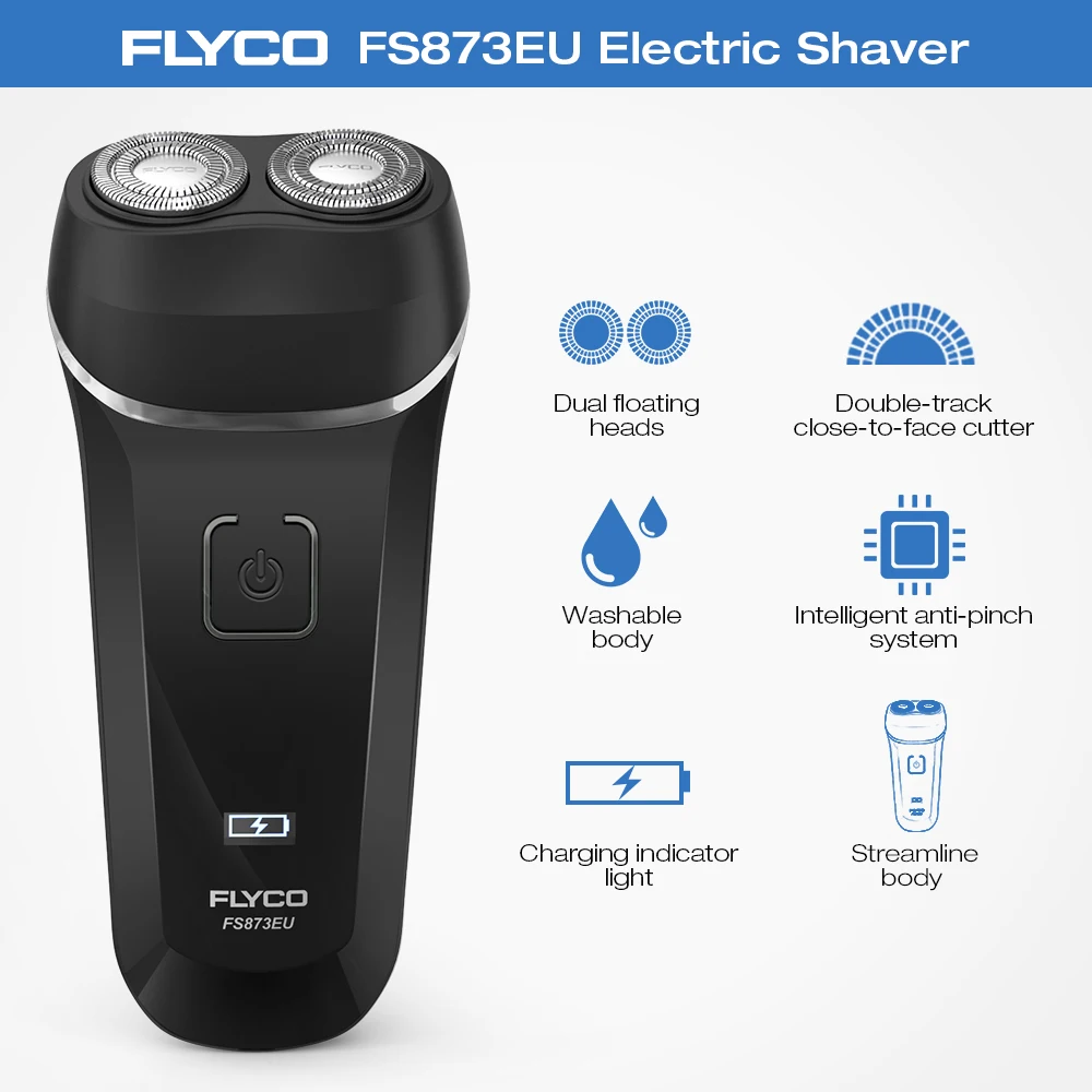 Электробритва FLYCO FS873EU моющийся триммер для бороды перезаряжаемая Бритва мужчин