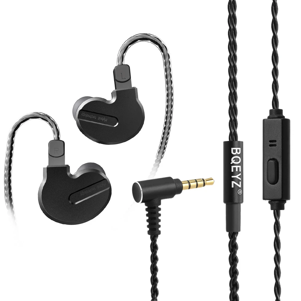 BQEYZ KB1 DIY наушники 1BA + 2DD гибридные динамические HIFI проводные бас для бега