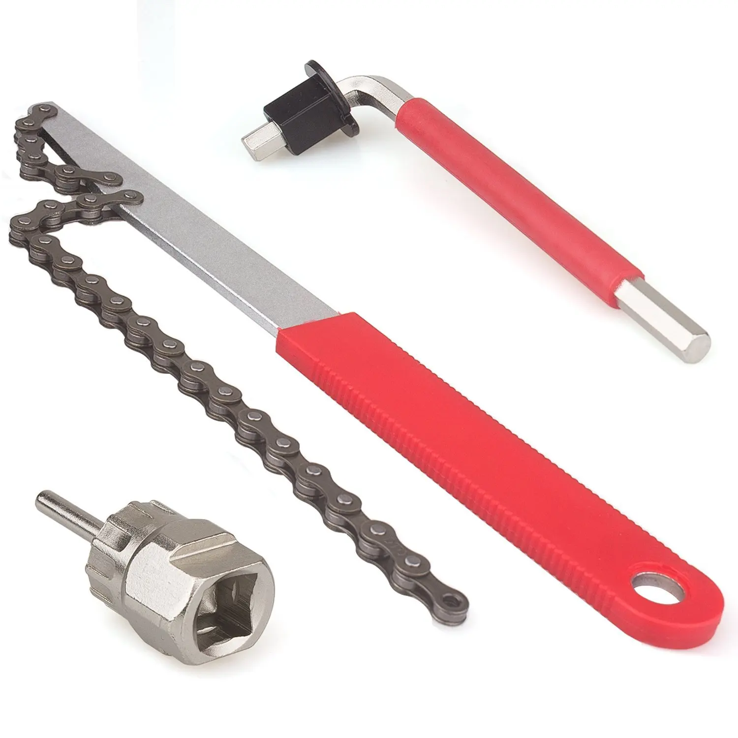 

New Bike Cassette Removal Tool with Chain whip and Auxiliary Wrench Bicycle Sprocket Removal Tools Sprocket Remover Tool sets