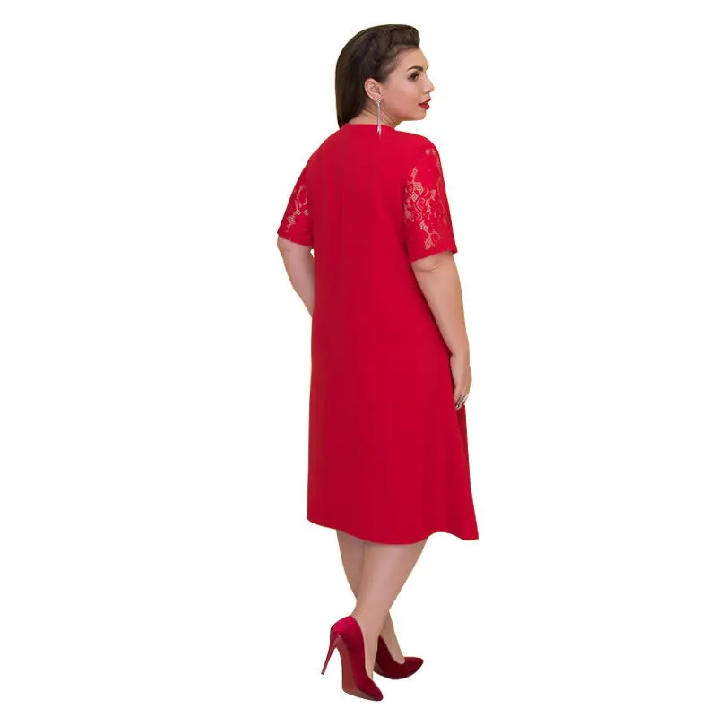 

2019 Spring Europe New Split Joint Women Summer Sundress Dress Dresses Big Sizes High Street Solid XL XXL XXXL 4XL 5XL 6XL