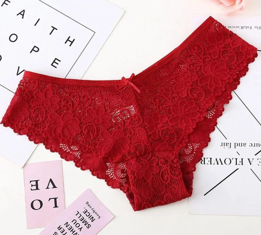 Ekouaer 3pcs/Lot Sexy Lace Panties Seamless Women Underwear Briefs Ladies Bikini Cotton Transparent Lingerie Female Underpants |