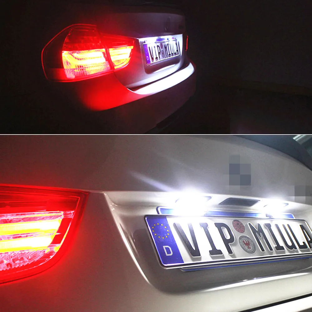 Светодиодная лампа для номерного знака автомобиля 24-SMD замена 2 шт./компл. белая