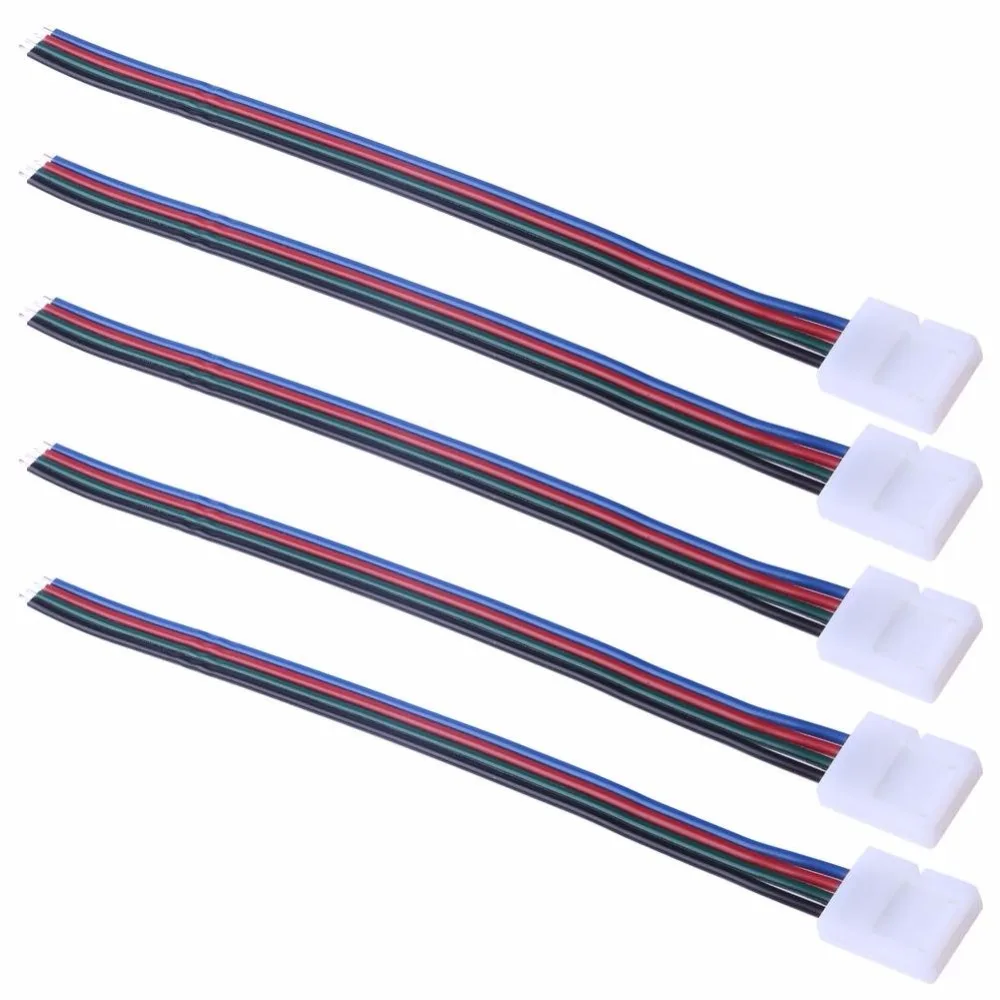[Seven Neon]free shipping 15cm connector cable with one end clip for 4pin 8mm FPBC board 3528 2835 RGB led strip | Обустройство дома
