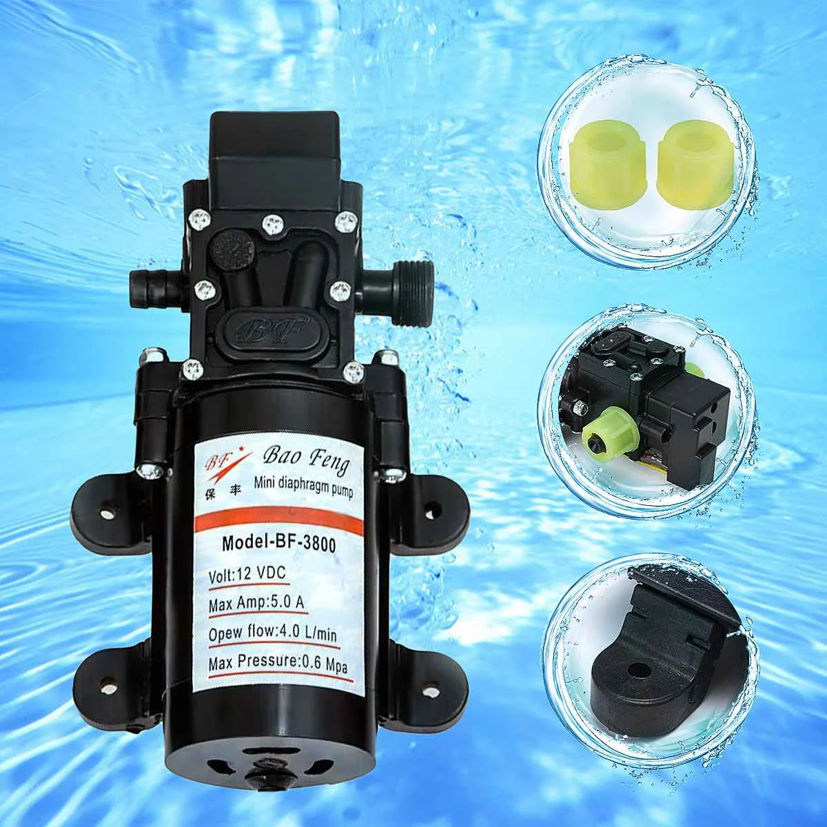 MTGATHER DC 12V водяной самовсасывающий мембранный насос давления для Caravan/RV/лодки/морской лодки чрезвычайно эффективный