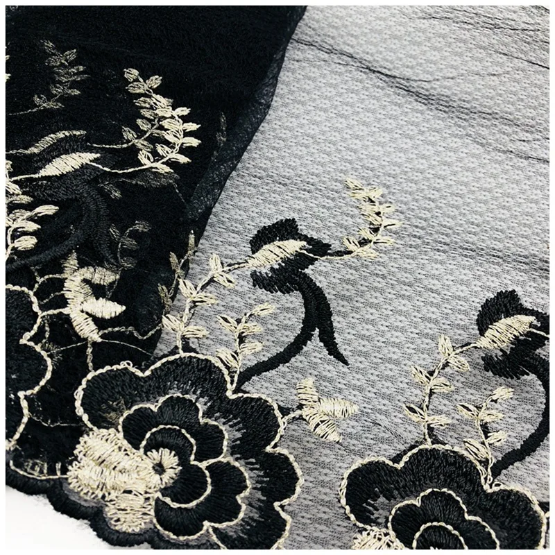 

Hot Selling Embroidered Lace Fabric Mesh Flowers DIY Headdress Car Barbie Doll Hem Width 26cm Wholesale(15 yards/lots)