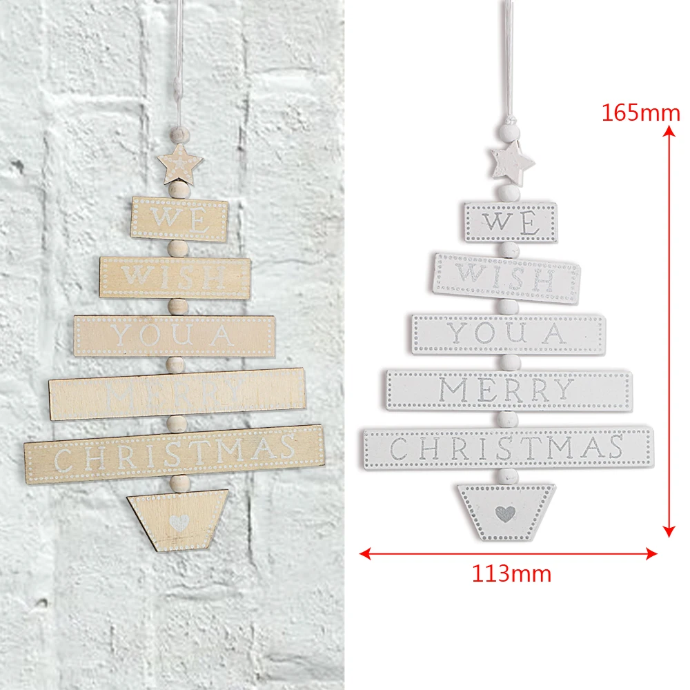 

Wooden Decoration Christmas Tree Ornament Merry Christmas Pendant Home Decor for Home Xmas Party Supplies