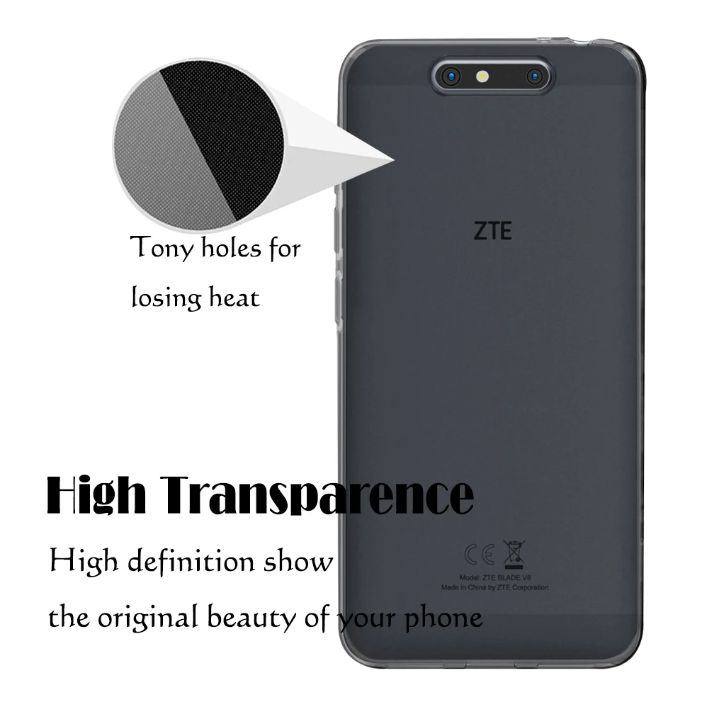 Силиконовый Ультратонкий чехол для телефона ZTE Blade V8 /V8 Pro / mini Мягкий ТПУ защитный