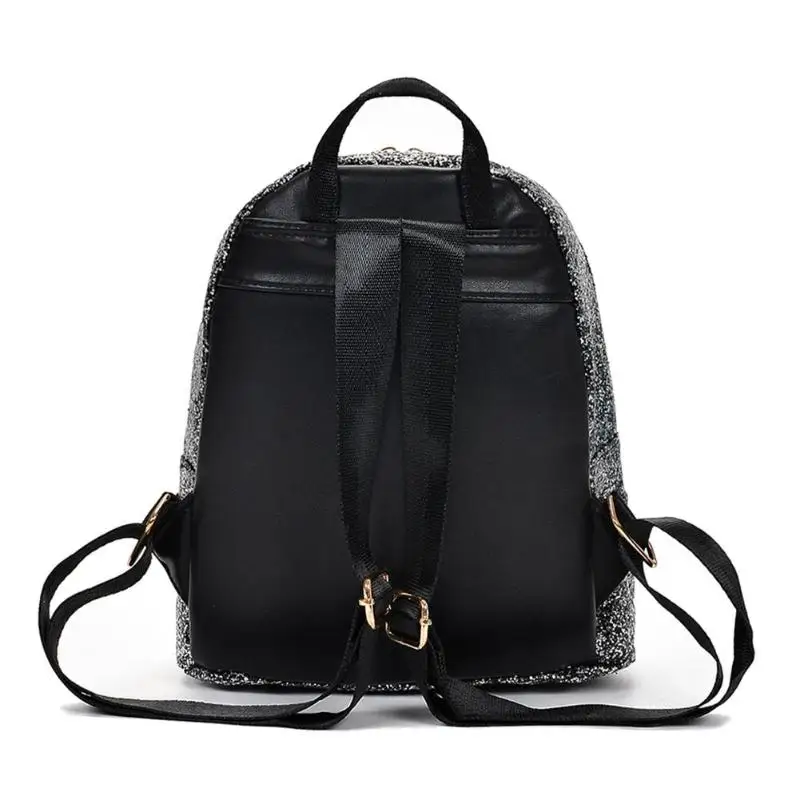 Модные женские туфли из кожи с пайетками Блестящий женский рюкзак Mochila для