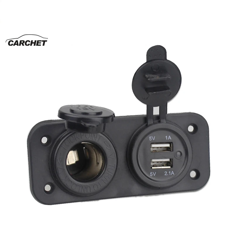 CARCHET 12V двойная USB розетка для автомобильного прикуривателя сплиттер зарядное