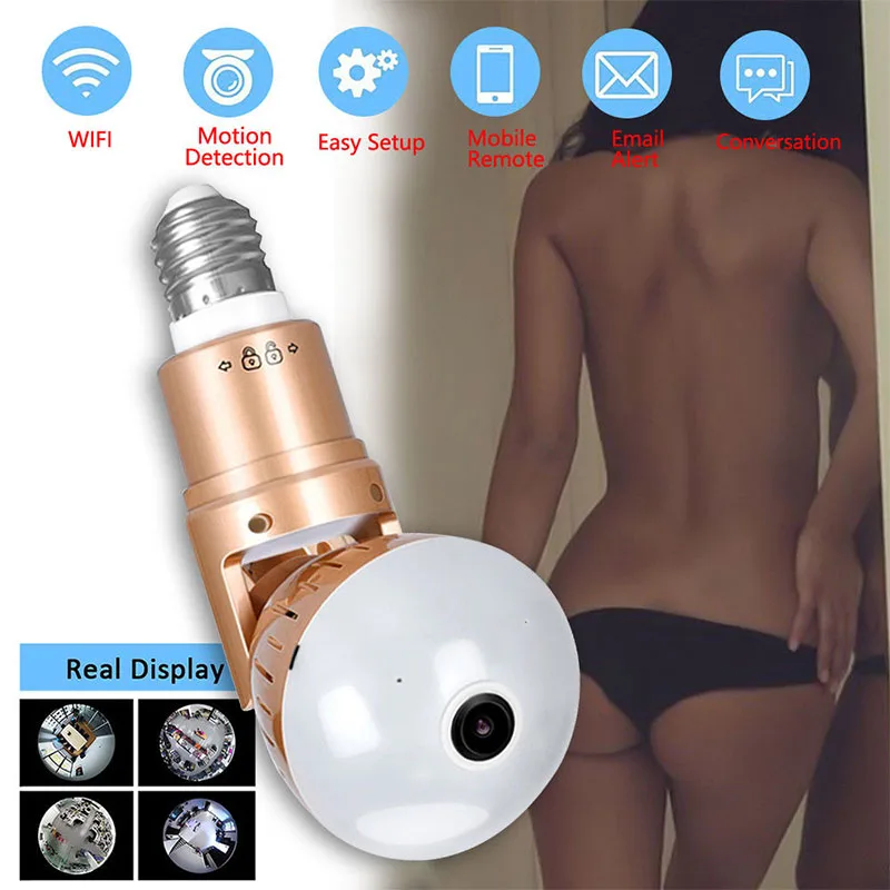 EastVita 1080P HD Wifi IP Камера панорамный 360 двухстороннее аудио лампочки E27 ИК мини Ночное