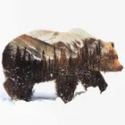 Алмазная 5D картина Медведь, полноразмернаякруглая вышивка, вышивка крестиком, пейзаж сделай сам, Декор для дома, подарок