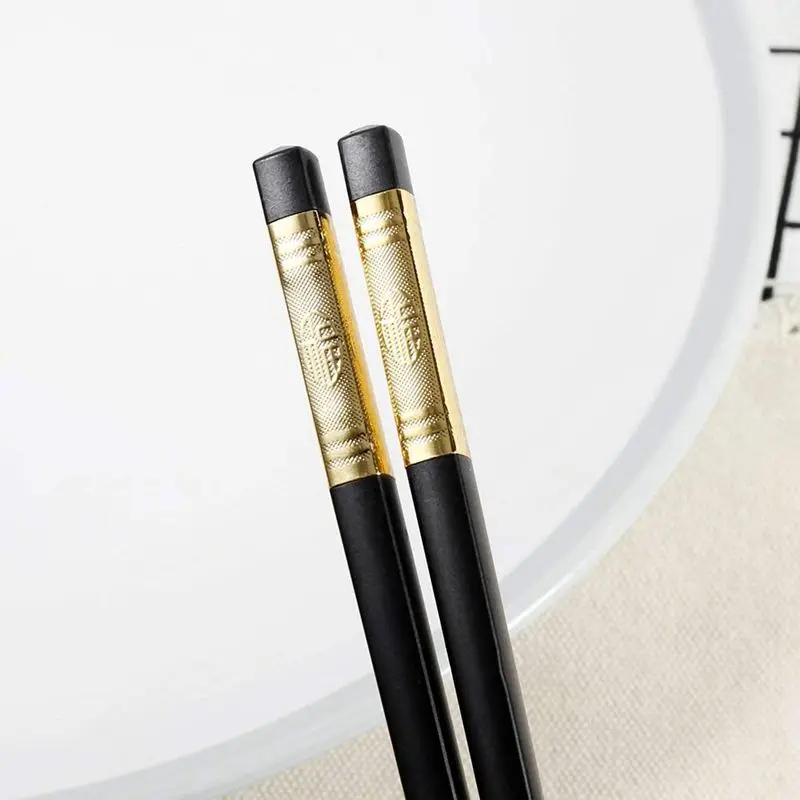 10 пар нескользящих палочек для еды в китайском стиле ресторанов отеле золотой |