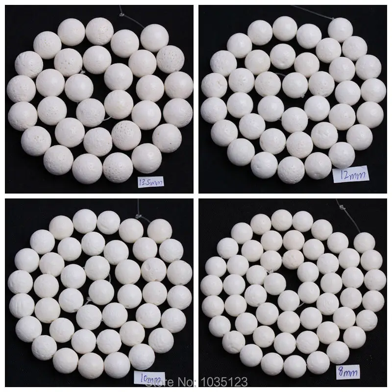 16mm Natural White Color Sponge Coral Round Shape DIY Loose Beads Strand 15