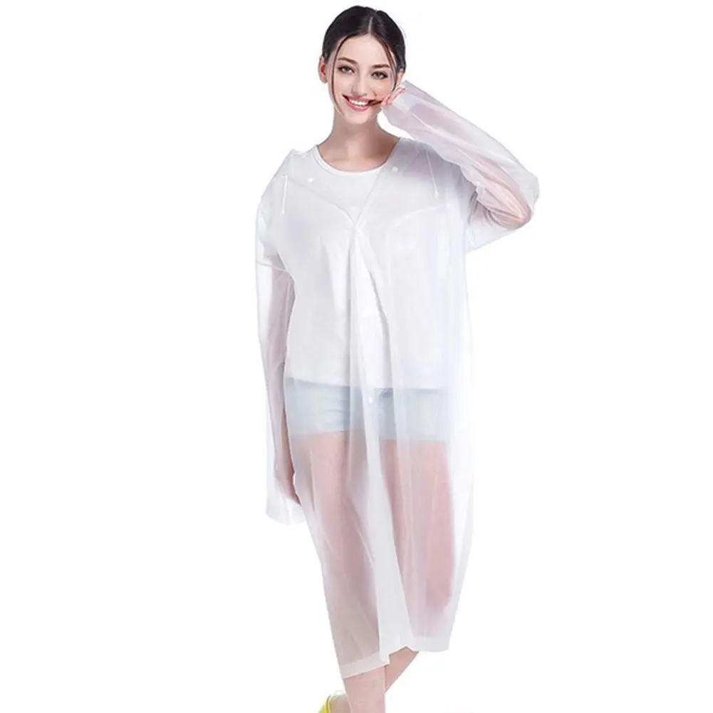 Raincoat Rain Gear Polychromatic Coat Hood Hooded Poncho Waterproof Disposable PVC Hiking Cover Unisex Accessories | Дом и сад