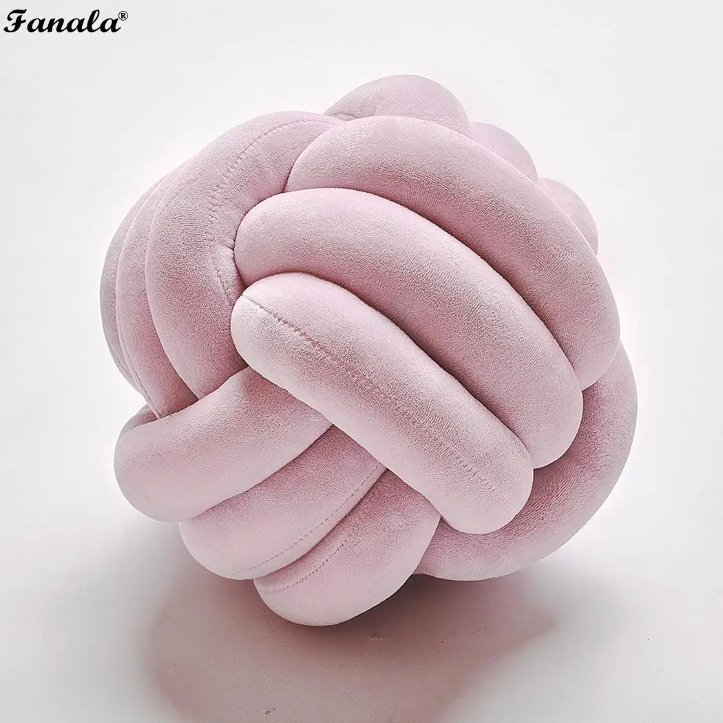 Soft Knot Ball Cushion Kids Bed Stuffed White Pink Grey Green 18cm/7.1inch Pillow Home Dcor | Дом и сад