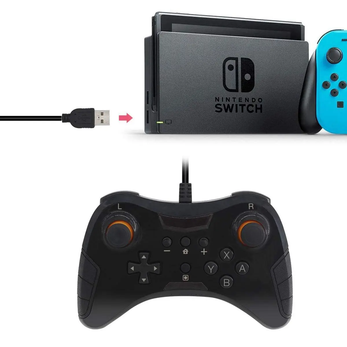 Контроллер USB Пластиковый проводной игровой джойстик для Nintendo Switch паровой ПК