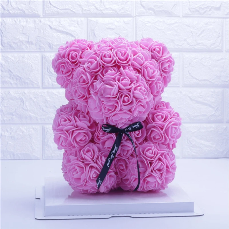 

20cm Valentines Gift Soap Foam Artificial Flower Bear PE Rose Bear Wedding Gift Girlfriend/Anniversary Present Party Decoration