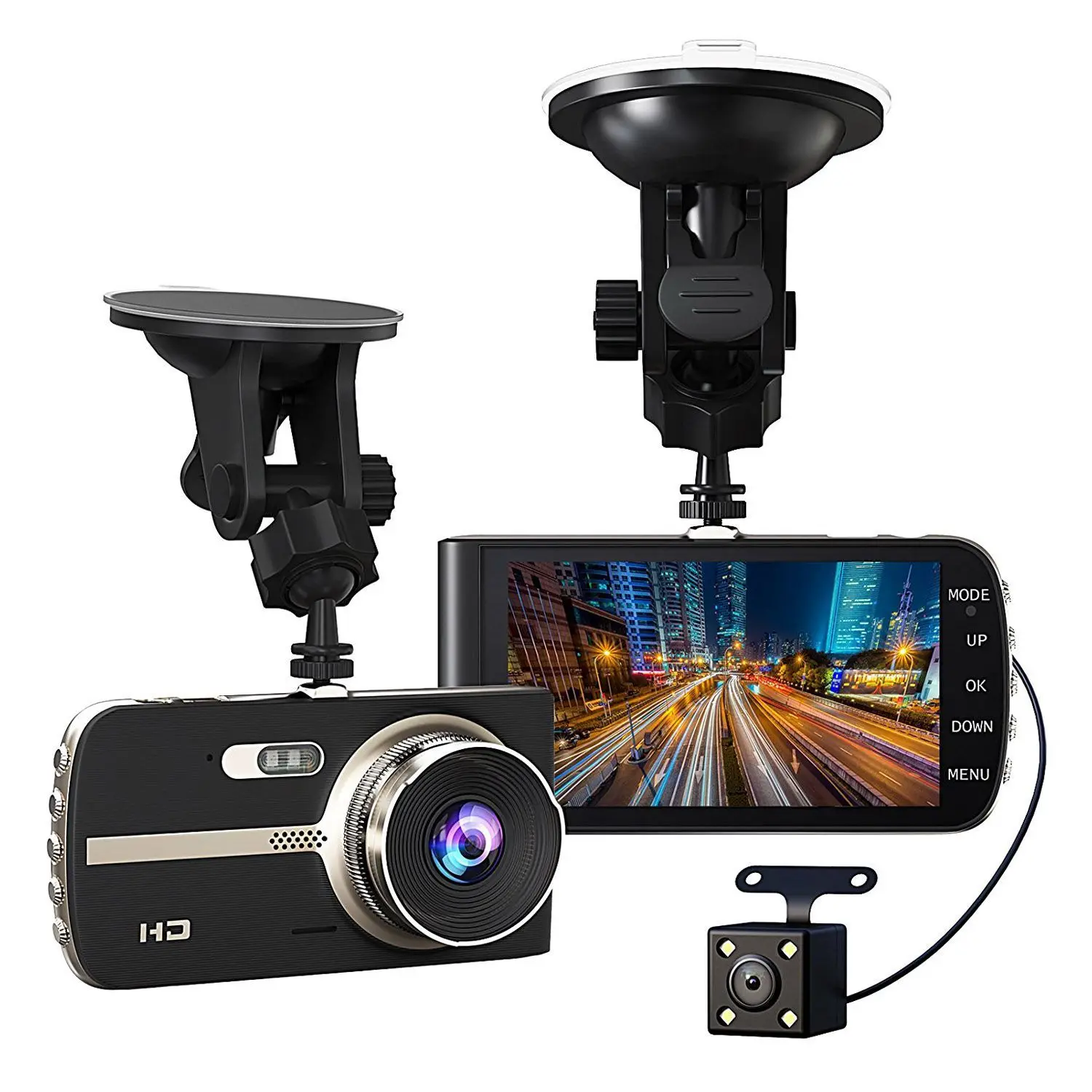 Super Hd 1080 p спереди + Vga зеркало заднего вида 290 градусов супер Широкий формат