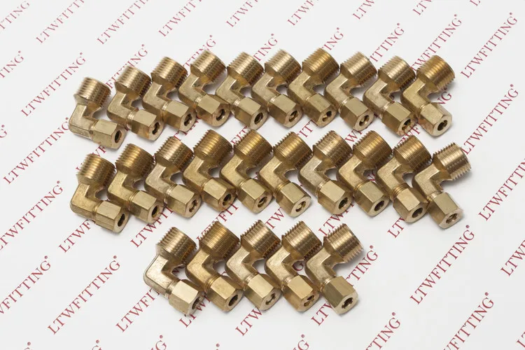LTWFITTING 1/4 &quotOD x 3/8&quot Мужской NPT 90 Deg компрессионный локоть латунный Компрессионный