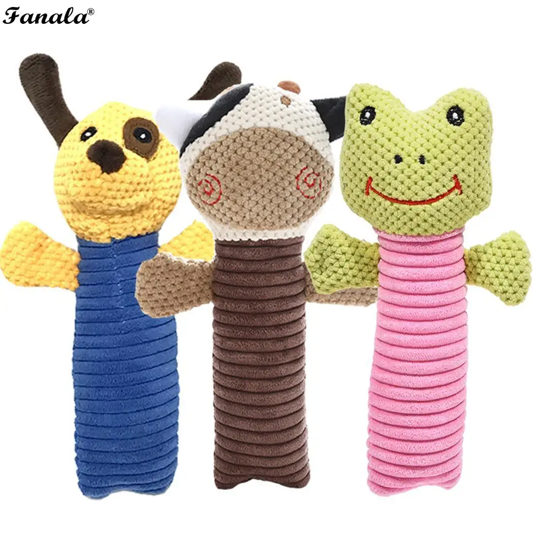 Funny Cartoon Pet Dog Chewing Toy Multicolor Animal Plush Sound Squeake Frog Shape Cow | Дом и сад