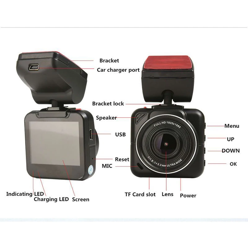 Anytek оригинальная автомобильная камера B10 full HD 1080P Novatek 96658 Автомобильный