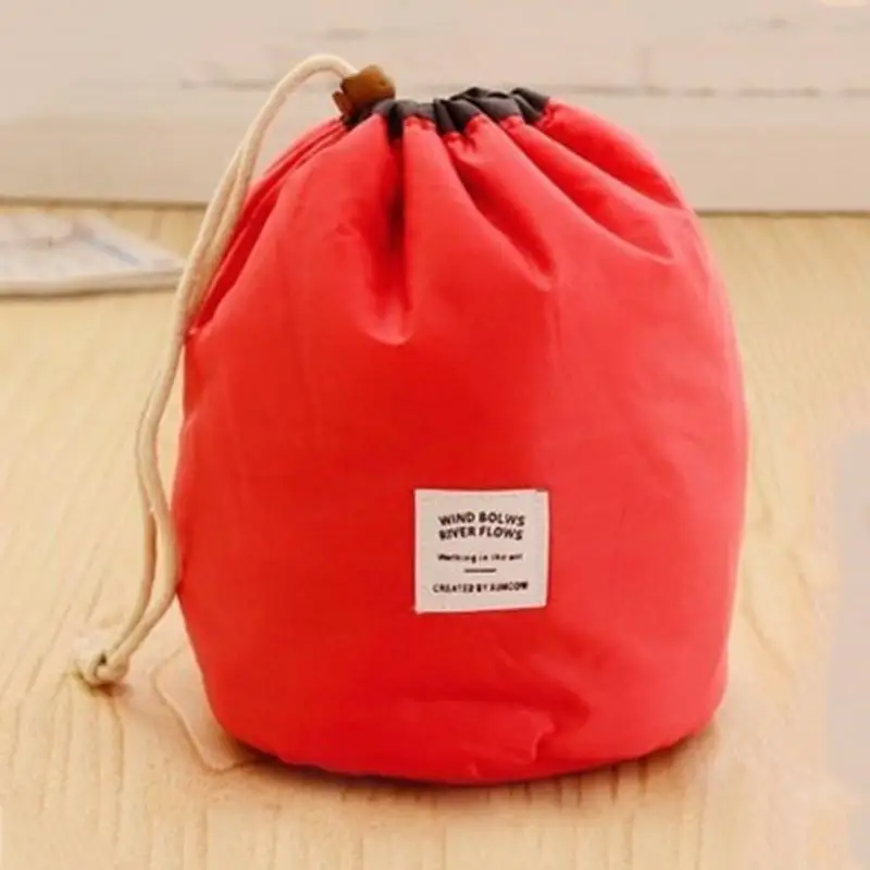 Новое поступление женские портативные косметические сумки Drawstring Pouch Bucket Shaped Makeup