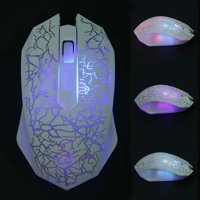 Проводная USB порт 3 клавиши 2400DPI оптическая игровая мышь с RGB подсветкой для ПК