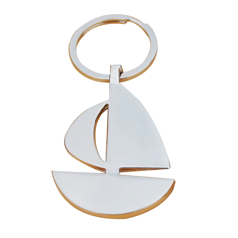 1PC Fashion Metal Stylish Creative Silver Simple Sailing Boat Key Holder Keychain Ring | Украшения и аксессуары