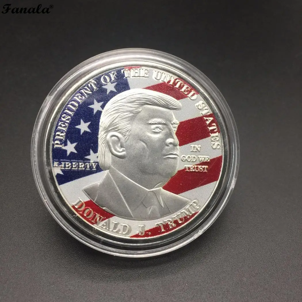Art Collection US Flag Version Character Portrait Pattern Commemorative 3mm/0.12inch Coin Plated | Дом и сад