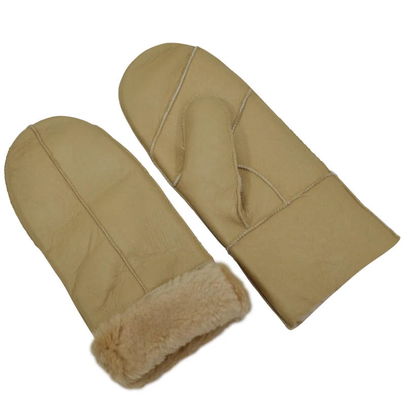 Женские кожаные перчатки зимние из овчины меховые для женщин и девочек новинка