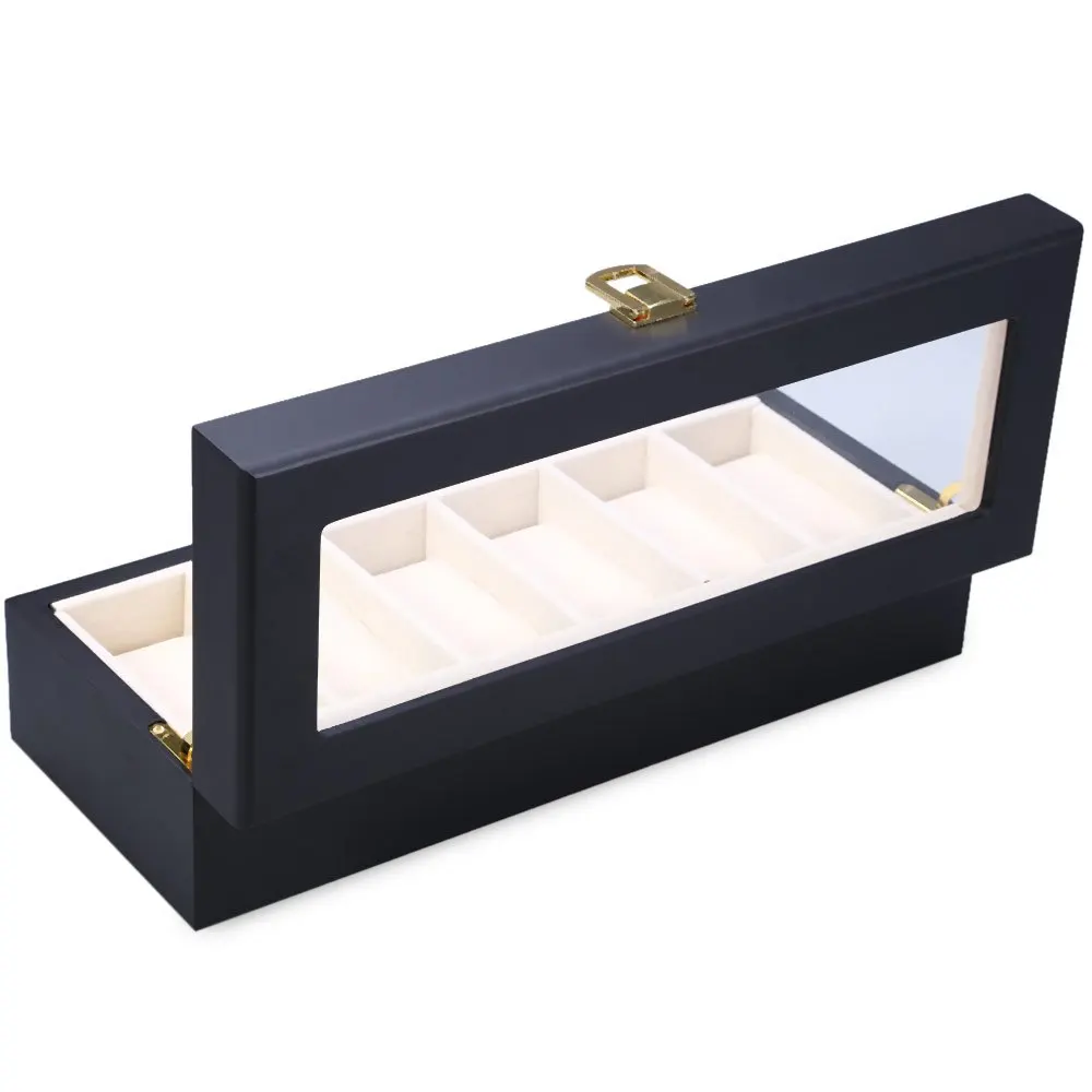 6 слотов Ретро деревянная коробка для часов Дисплей Чехол хранения Подставка