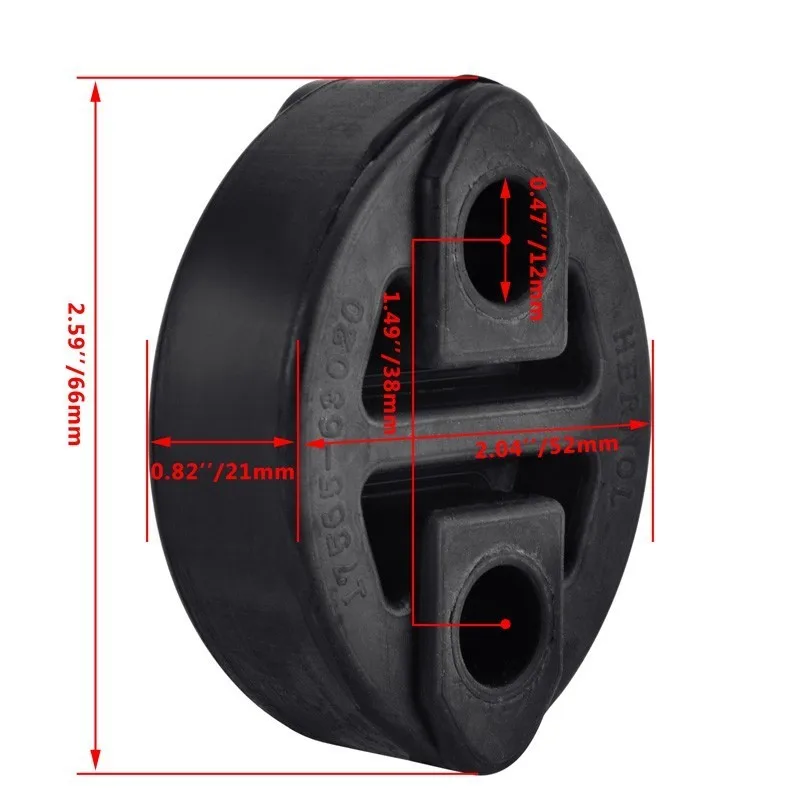 

ESPEEDER Black 2 Holes Exhaust Muffler Hangers Mount Bracket Exhaust Ring Hanger Bracket Holder OEM 17565-63020 Rubber