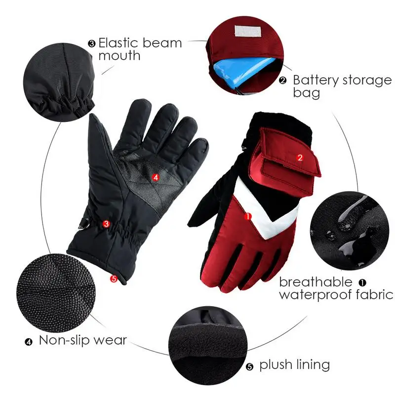 

Electric Heating Reflective Gloves Motorcycle Car Heating Heating Gloves Waterproof Night Touch Screen Electrocar Gloves