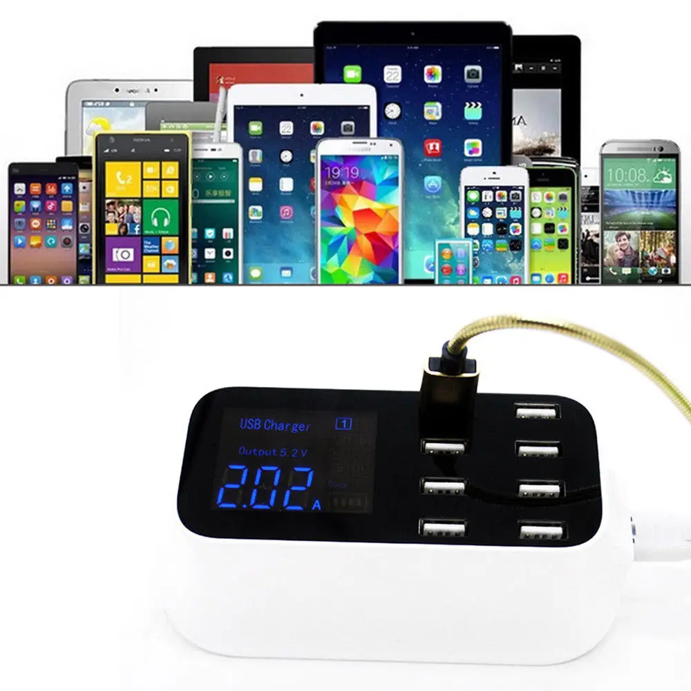 8 Порты и разъёмы несколько USB Зарядное устройство концентратора адаптер ЖК