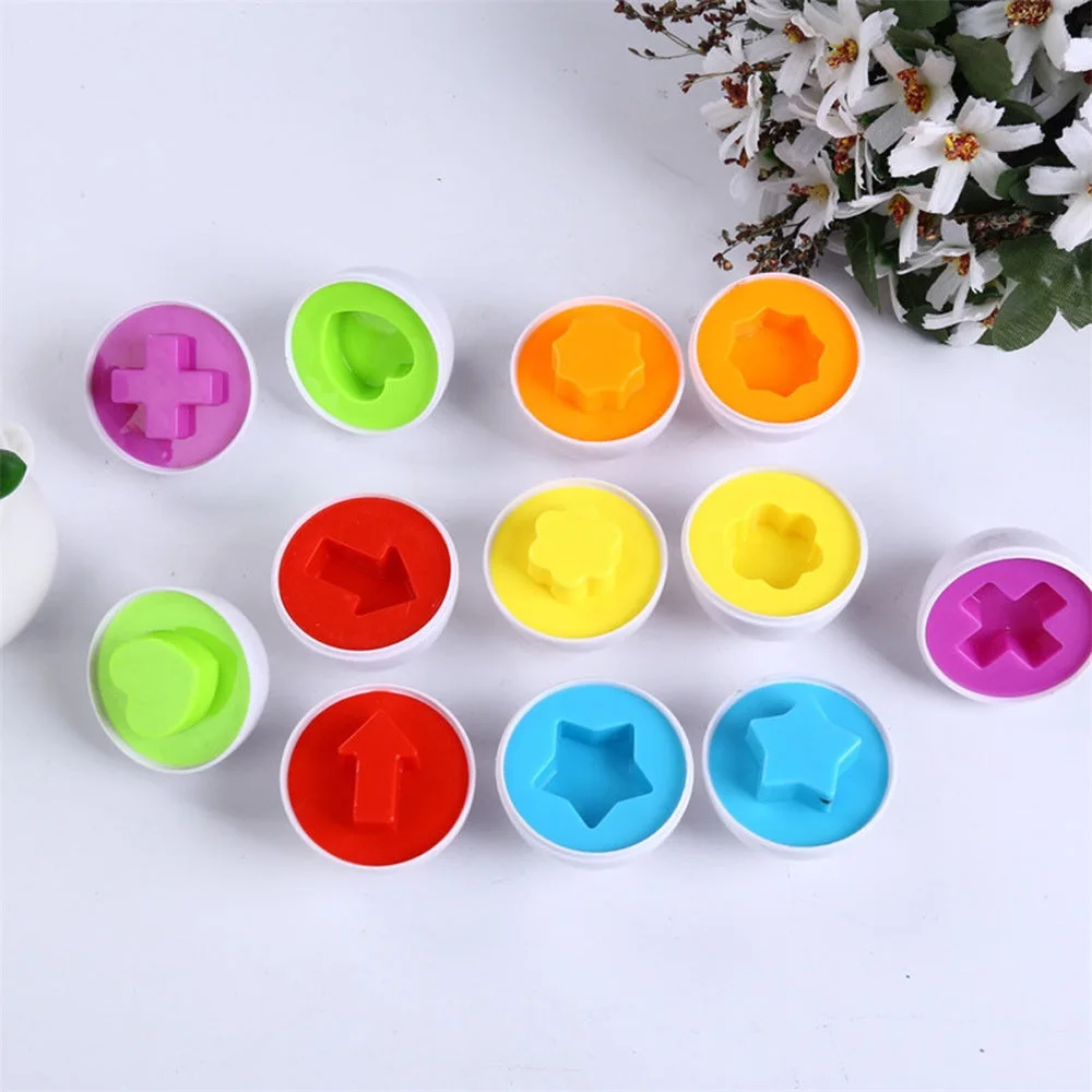 6 шт в комплекте яйца для обучающих игрушек детей Цвет и Форма распознавания матч