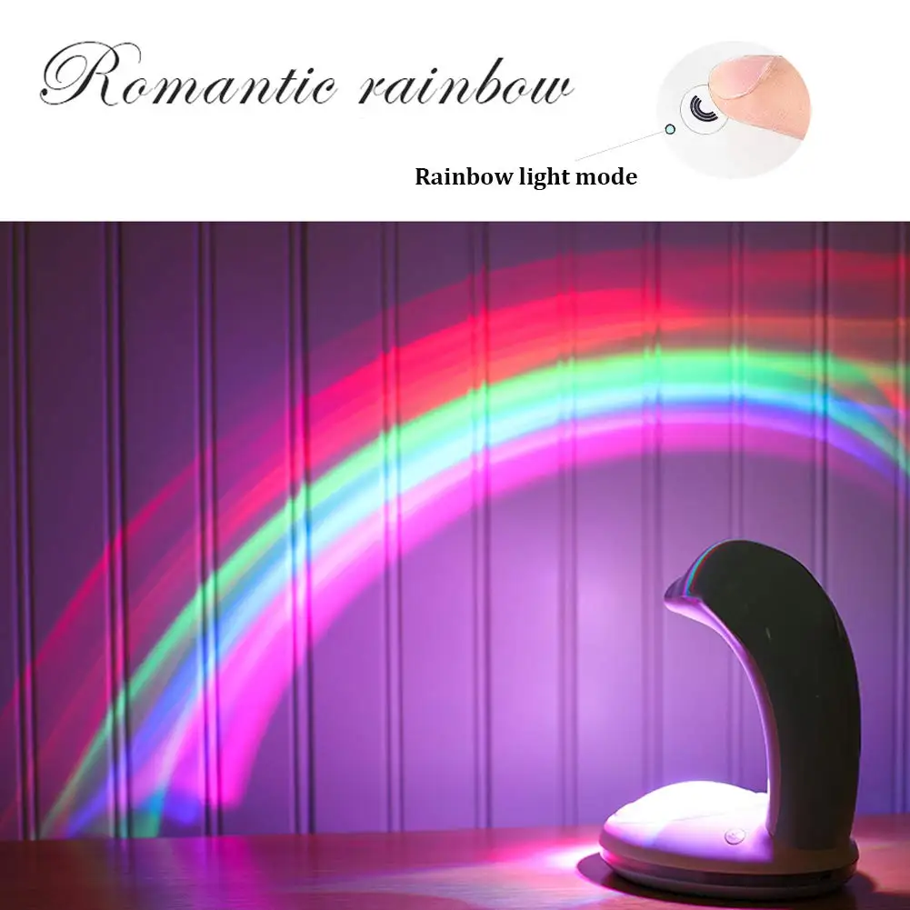 Rechargeable Rainbow Projector Led Colorful Night Light Romantic Sky Lamp Sleep Home Bedroom Decora | Лампы и освещение
