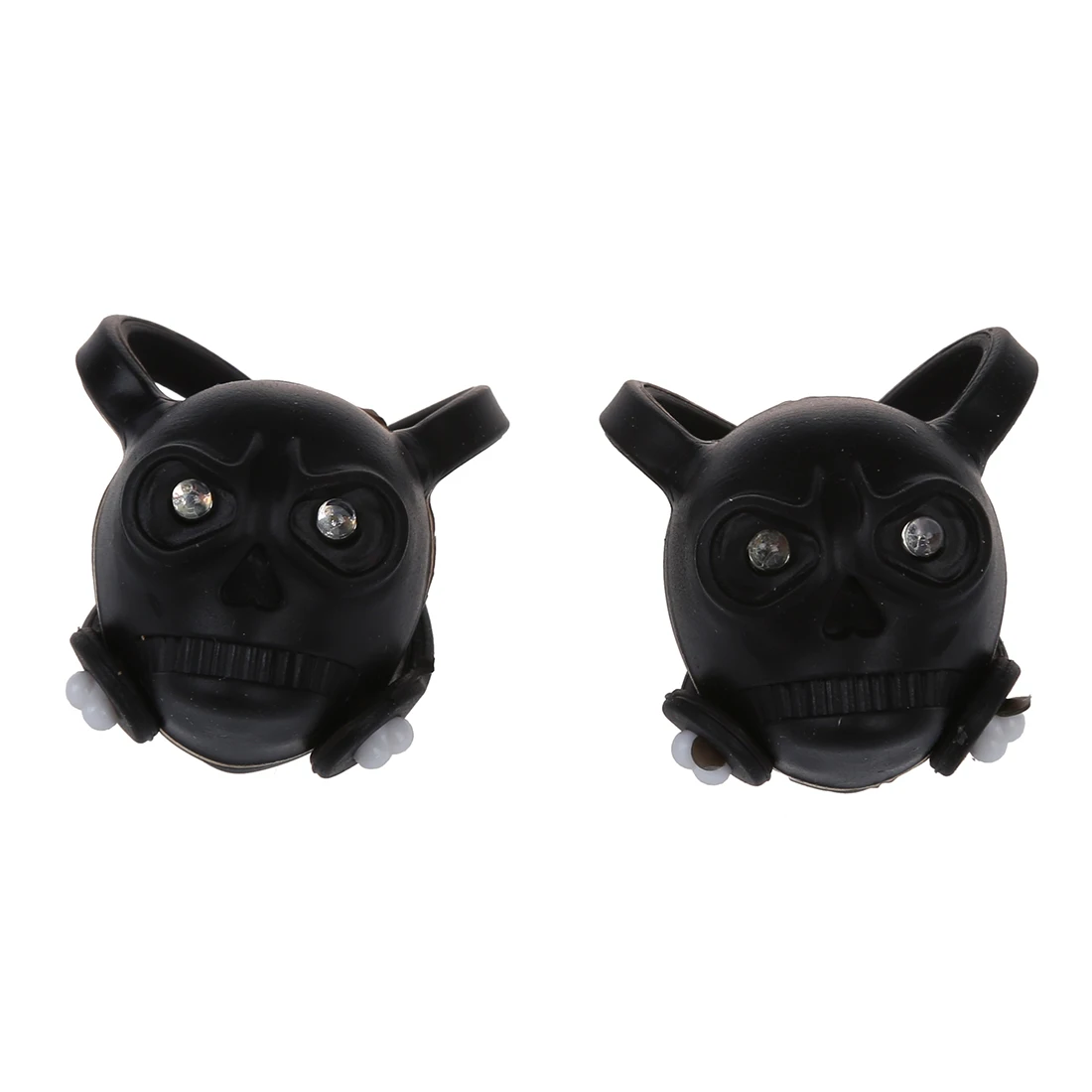 2 Черный Череп велосипед безопасности заднего колеса светодиодный