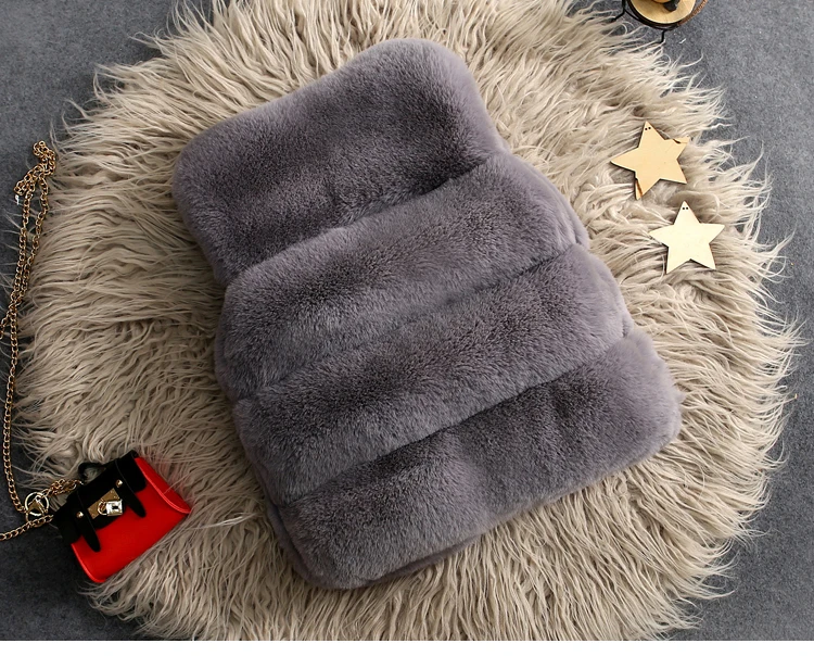 

Fashion! Little GirlsLong Fur vest Rabbit Fur Winter Waistwear for Young Girls Faux Fur Vest Toddler 50-60cm length Stripes Vest