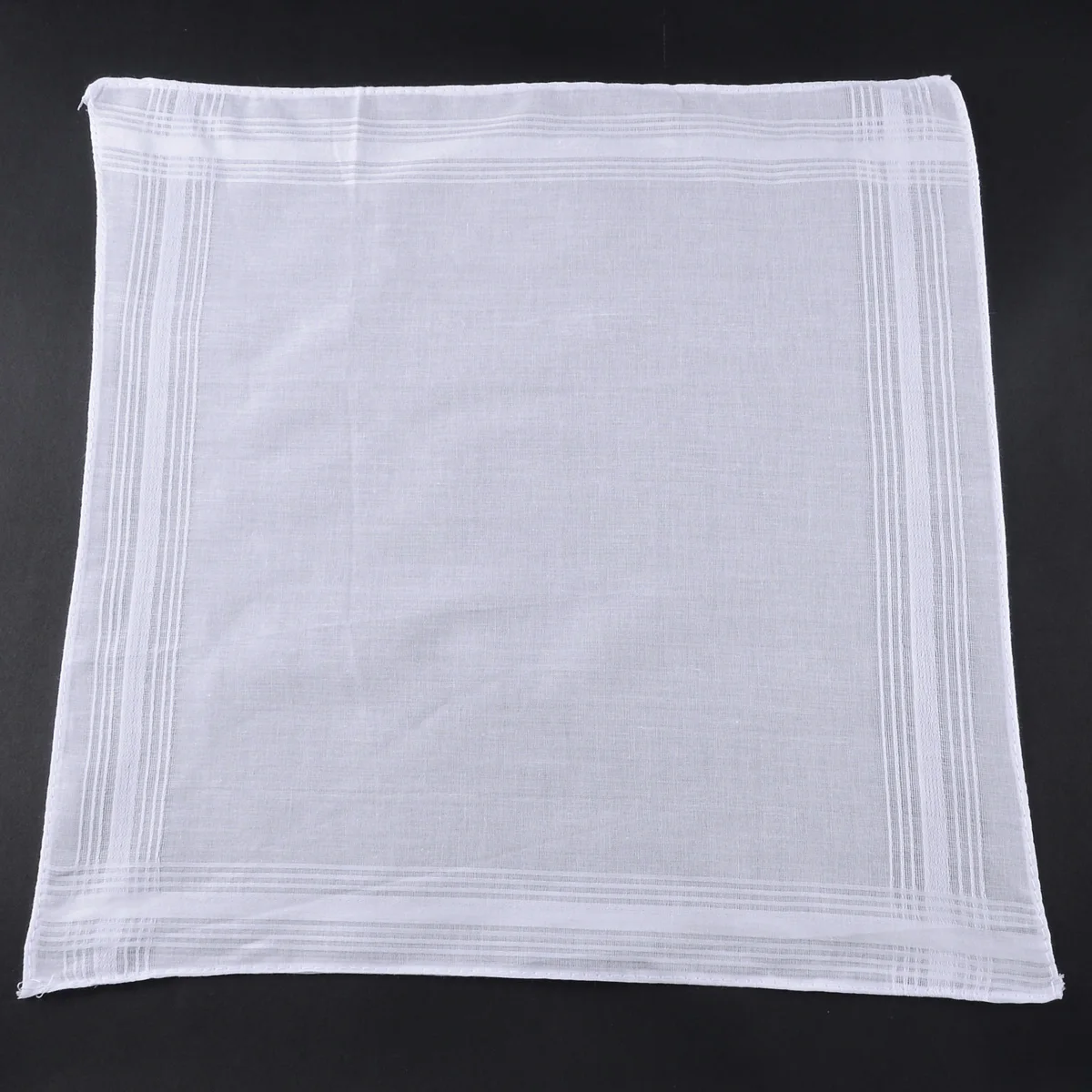 5pcs White Pocket Cotton Handkerchiefs Hankie Hanky with Stripe Men 40*40cm