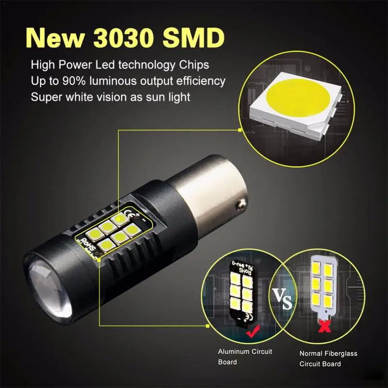 1 шт. Автомобильный светодиодный светильник сигнала поворота 1156 BA15S 3030 21SMD стоп