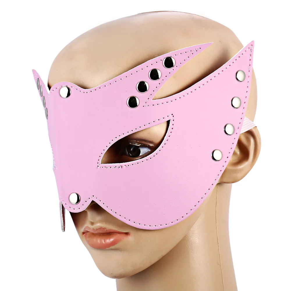 Розовый ПУ кожа бабочка SM открытый глаз сексуальные очки маска с несколькими