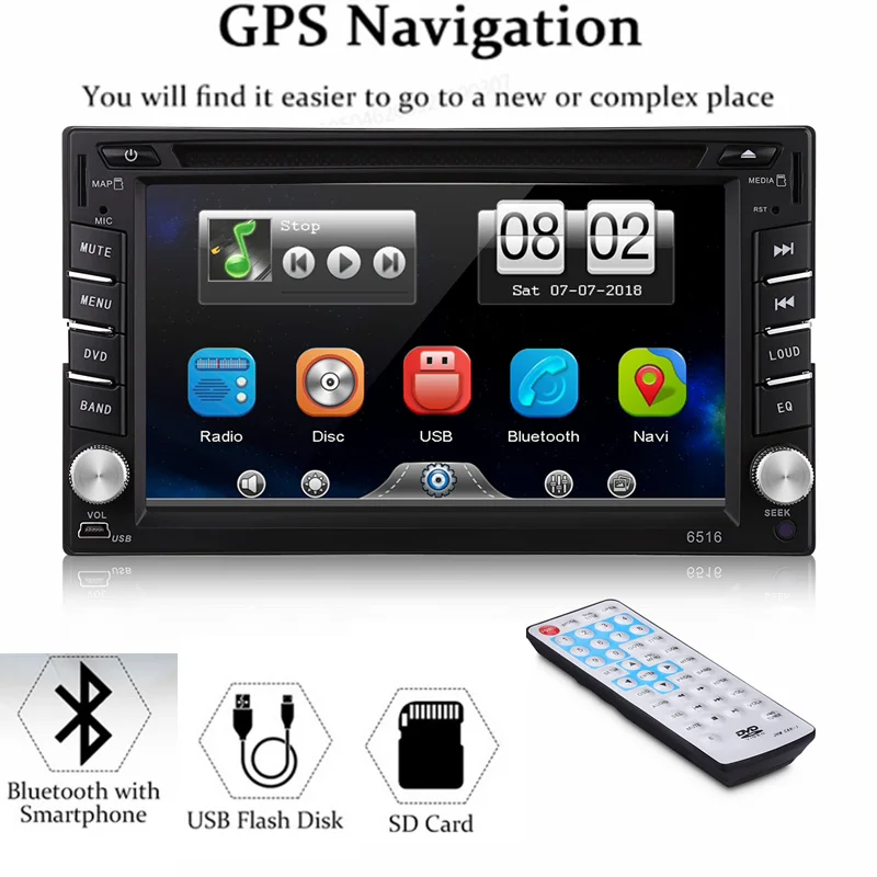 Двойной 2 DIN HD 6 &quotСенсорный автомобильный dvd плеер с экраном GPS Sat Nav стерео радио