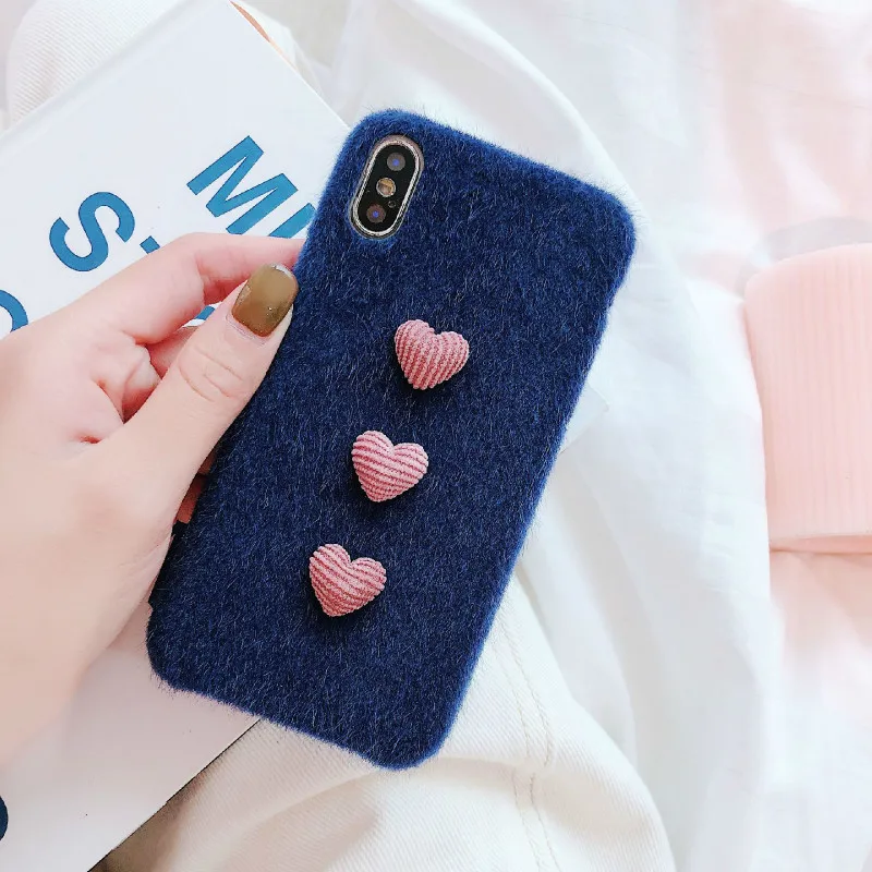Xindiman 2019 плюшевый чехол для телефона iphone 7 plus 8 Чехлы теплые модные Капа i Phone Case 6 6s