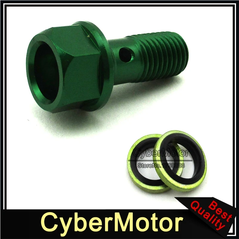 Green M10x1.25 Banjo Bolt Screw For Moped Scooter Pit Dirt Bike ATV Quad Go Kart Motorcycle Hydraulic Brake Oil Cooler | Автомобили и