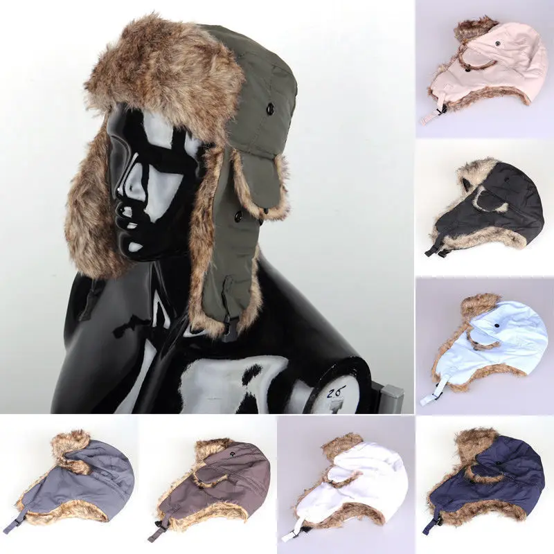 2018 Фирменная Новинка унисекс Trapper бомбер теплый русский Trooper ушанки зимняя Лыжная